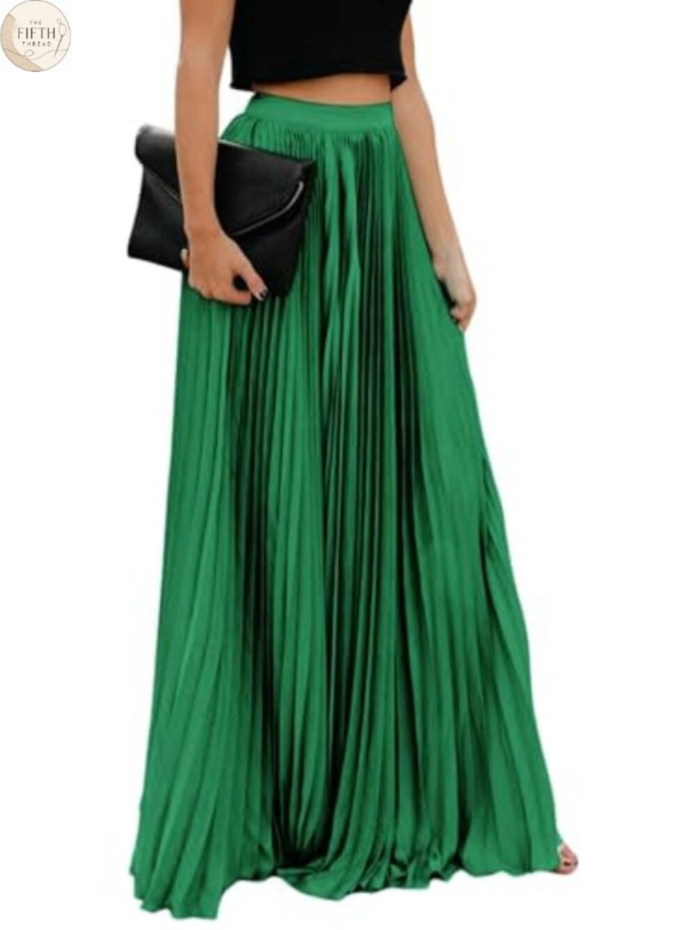 Women's High Waist Pleated Chiffon Maxi Skirt Flowy A-Line Beach